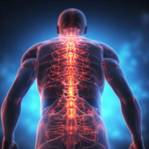 Illustration of a man with lower back pain